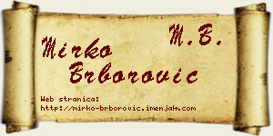 Mirko Brborović vizit kartica